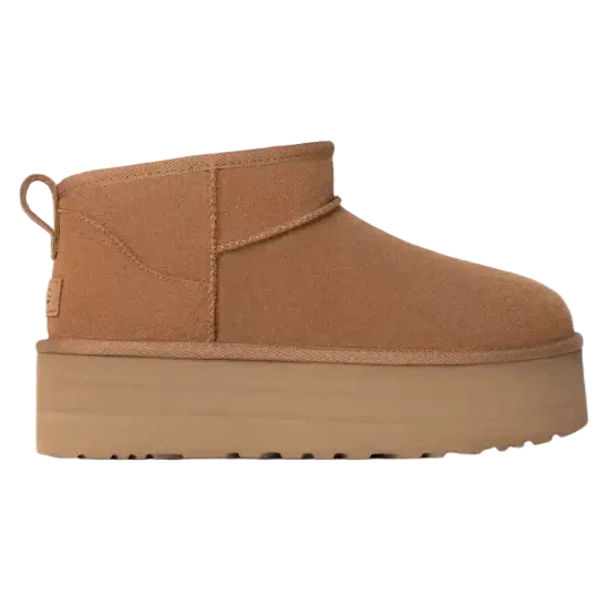 Damen Plateau-Boots mit warmem Futter - Chestnut