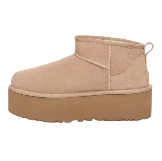 Damen Plateau-Boots mit warmem Futter - Sand
